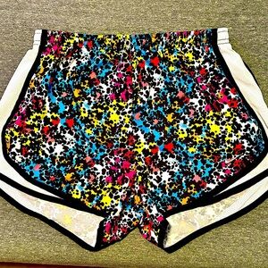 Nike Dri Fit Multi Color Briefed Athletic Running Shorts Pull On Size Small